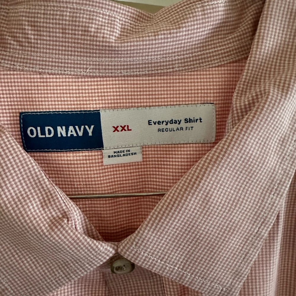 Old Navy Men's Pink Gingham Shirt